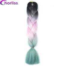 Load image into Gallery viewer, Chorliss Long  Jumbo Braids Ombre Braiding Hair Bundles Synthetic Hair Extensions Crochet Braids Natural Blue Pink Purple Blonde