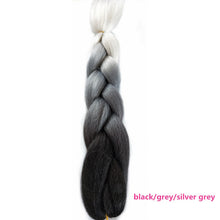 Load image into Gallery viewer, Pervado Hair Burg Brown Grey Ombre Crochet Braiding Hair Extensions One Piece 100g/Pack 24Inch Long Synthetic Jumbo Braids Hair