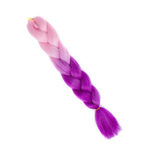 Load image into Gallery viewer, Pervado Hair 1pc 24" 100G/PC Ombre Jumbo Braids Crochet Hair Synthetic Braiding Hair Extension Yaki Bulk Red Green Rasta Color