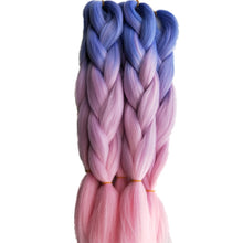 Load image into Gallery viewer, Pervado Hair Burg Brown Grey Ombre Crochet Braiding Hair Extensions One Piece 100g/Pack 24Inch Long Synthetic Jumbo Braids Hair