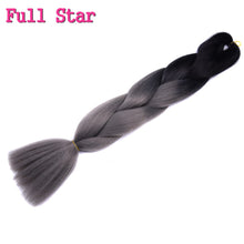 Load image into Gallery viewer, Full Star 24 Inch Synthetic Braiding Hair Jumbo Braids Ombre Jumbo Hair Extension For Women DIY Hair Braids Blue Green Yellow
