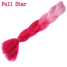 Load image into Gallery viewer, Full Star 24 Inch Synthetic Braiding Hair Jumbo Braids Ombre Jumbo Hair Extension For Women DIY Hair Braids Blue Green Yellow