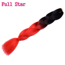Load image into Gallery viewer, Full Star 24 Inch Synthetic Braiding Hair Jumbo Braids Ombre Jumbo Hair Extension For Women DIY Hair Braids Blue Green Yellow