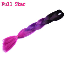 Load image into Gallery viewer, Full Star 24 Inch Synthetic Braiding Hair Jumbo Braids Ombre Jumbo Hair Extension For Women DIY Hair Braids Blue Green Yellow
