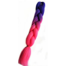 Load image into Gallery viewer, Pervado Hair Burg Brown Grey Ombre Crochet Braiding Hair Extensions One Piece 100g/Pack 24Inch Long Synthetic Jumbo Braids Hair