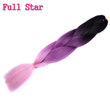 Load image into Gallery viewer, Full Star 24 Inch Synthetic Braiding Hair Jumbo Braids Ombre Jumbo Hair Extension For Women DIY Hair Braids Blue Green Yellow