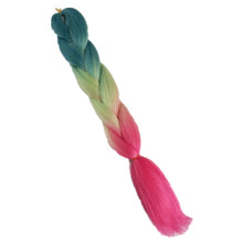Load image into Gallery viewer, Pervado Hair 1pc 24" 100G/PC Ombre Jumbo Braids Crochet Hair Synthetic Braiding Hair Extension Yaki Bulk Red Green Rasta Color