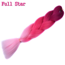 Load image into Gallery viewer, Full Star 24 Inch Synthetic Braiding Hair Jumbo Braids Ombre Jumbo Hair Extension For Women DIY Hair Braids Blue Green Yellow