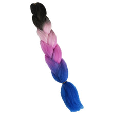 Load image into Gallery viewer, Pervado Hair Burg Brown Grey Ombre Crochet Braiding Hair Extensions One Piece 100g/Pack 24Inch Long Synthetic Jumbo Braids Hair