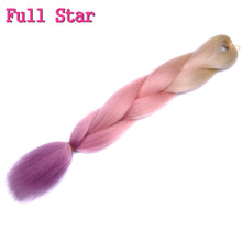 Load image into Gallery viewer, Full Star 24 Inch Synthetic Braiding Hair Jumbo Braids Ombre Jumbo Hair Extension For Women DIY Hair Braids Blue Green Yellow