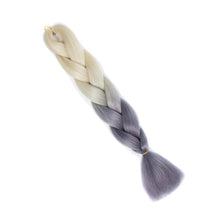 Load image into Gallery viewer, Pervado Hair 1pc 24" 100G/PC Ombre Jumbo Braids Crochet Hair Synthetic Braiding Hair Extension Yaki Bulk Red Green Rasta Color