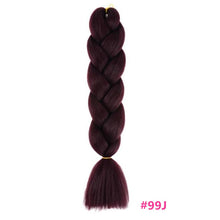 Load image into Gallery viewer, Pervado Hair Burg Brown Grey Ombre Crochet Braiding Hair Extensions One Piece 100g/Pack 24Inch Long Synthetic Jumbo Braids Hair