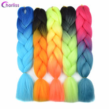 Load image into Gallery viewer, Chorliss Long  Jumbo Braids Ombre Braiding Hair Bundles Synthetic Hair Extensions Crochet Braids Natural Blue Pink Purple Blonde