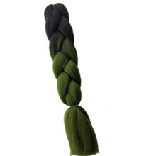 Load image into Gallery viewer, Pervado Hair Burg Brown Grey Ombre Crochet Braiding Hair Extensions One Piece 100g/Pack 24Inch Long Synthetic Jumbo Braids Hair