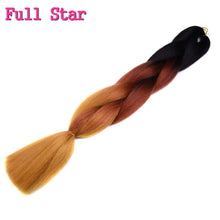 Load image into Gallery viewer, Full Star 24 Inch Synthetic Braiding Hair Jumbo Braids Ombre Jumbo Hair Extension For Women DIY Hair Braids Blue Green Yellow
