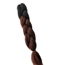 Load image into Gallery viewer, Pervado Hair 1pc 24" 100G/PC Ombre Jumbo Braids Crochet Hair Synthetic Braiding Hair Extension Yaki Bulk Red Green Rasta Color