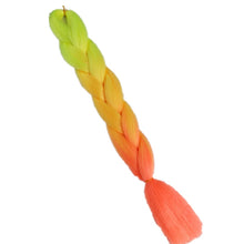 Load image into Gallery viewer, Pervado Hair 1pc 24" 100G/PC Ombre Jumbo Braids Crochet Hair Synthetic Braiding Hair Extension Yaki Bulk Red Green Rasta Color