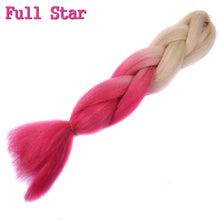 Load image into Gallery viewer, Full Star 24 Inch Synthetic Braiding Hair Jumbo Braids Ombre Jumbo Hair Extension For Women DIY Hair Braids Blue Green Yellow
