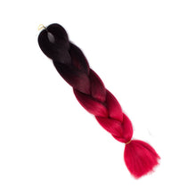 Load image into Gallery viewer, Pervado Hair 1pc 24" 100G/PC Ombre Jumbo Braids Crochet Hair Synthetic Braiding Hair Extension Yaki Bulk Red Green Rasta Color