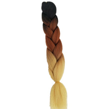 Load image into Gallery viewer, Pervado Hair Burg Brown Grey Ombre Crochet Braiding Hair Extensions One Piece 100g/Pack 24Inch Long Synthetic Jumbo Braids Hair