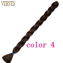 Load image into Gallery viewer, VERVES Braiding Hair One Piece Synthetic 82 Inch Heat Fiber Braid 165g/Piece Black Pure Color Jumbo Braid Hair Extensions