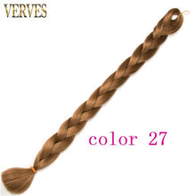 Load image into Gallery viewer, VERVES Braiding Hair One Piece Synthetic 82 Inch Heat Fiber Braid 165g/Piece Black Pure Color Jumbo Braid Hair Extensions