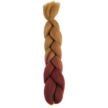Load image into Gallery viewer, Pervado Hair 1pc 24" 100G/PC Ombre Jumbo Braids Crochet Hair Synthetic Braiding Hair Extension Yaki Bulk Red Green Rasta Color