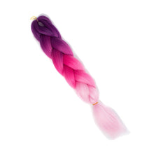 Load image into Gallery viewer, Pervado Hair Burg Brown Grey Ombre Crochet Braiding Hair Extensions One Piece 100g/Pack 24Inch Long Synthetic Jumbo Braids Hair