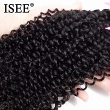 Load image into Gallery viewer, ISEE HAIR Mongolian Kinky Curly Hair Extension 100% Human Hair Bundles Unprocessed Virgin Hair Weaves 1/3/4 Bundles Nature Color
