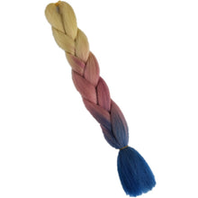 Load image into Gallery viewer, Pervado Hair 1pc 24" 100G/PC Ombre Jumbo Braids Crochet Hair Synthetic Braiding Hair Extension Yaki Bulk Red Green Rasta Color