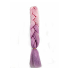 Load image into Gallery viewer, Pervado Hair 1pc 24" 100G/PC Ombre Jumbo Braids Crochet Hair Synthetic Braiding Hair Extension Yaki Bulk Red Green Rasta Color