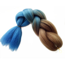 Load image into Gallery viewer, Pervado Hair 1pc 24" 100G/PC Ombre Jumbo Braids Crochet Hair Synthetic Braiding Hair Extension Yaki Bulk Red Green Rasta Color