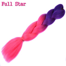 Load image into Gallery viewer, Full Star 24 Inch Synthetic Braiding Hair Jumbo Braids Ombre Jumbo Hair Extension For Women DIY Hair Braids Blue Green Yellow