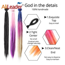 Load image into Gallery viewer, 5 Strands Synthetic 20 36inch Handmade Dreadlocks Hair Extensions Crochet Braid Hairpiece For Women/Men Pink Blue Crochet Hair