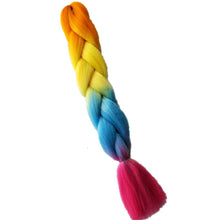 Load image into Gallery viewer, Pervado Hair Burg Brown Grey Ombre Crochet Braiding Hair Extensions One Piece 100g/Pack 24Inch Long Synthetic Jumbo Braids Hair