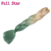 Load image into Gallery viewer, Full Star 24 Inch Synthetic Braiding Hair Jumbo Braids Ombre Jumbo Hair Extension For Women DIY Hair Braids Blue Green Yellow