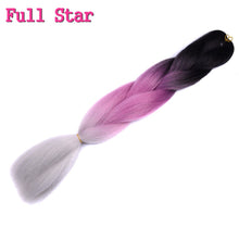 Load image into Gallery viewer, Full Star 24 Inch Synthetic Braiding Hair Jumbo Braids Ombre Jumbo Hair Extension For Women DIY Hair Braids Blue Green Yellow