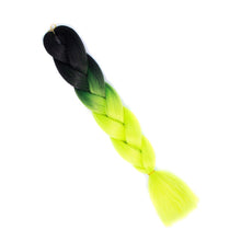 Load image into Gallery viewer, Pervado Hair 1pc 24" 100G/PC Ombre Jumbo Braids Crochet Hair Synthetic Braiding Hair Extension Yaki Bulk Red Green Rasta Color