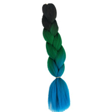 Load image into Gallery viewer, Pervado Hair 1pc 24" 100G/PC Ombre Jumbo Braids Crochet Hair Synthetic Braiding Hair Extension Yaki Bulk Red Green Rasta Color
