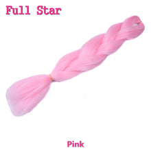 Load image into Gallery viewer, Full Star 24 Inch Synthetic Braiding Hair Jumbo Braids Ombre Jumbo Hair Extension For Women DIY Hair Braids Blue Green Yellow