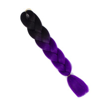 Load image into Gallery viewer, Pervado Hair 1pc 24" 100G/PC Ombre Jumbo Braids Crochet Hair Synthetic Braiding Hair Extension Yaki Bulk Red Green Rasta Color