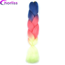 Load image into Gallery viewer, Chorliss Long  Jumbo Braids Ombre Braiding Hair Bundles Synthetic Hair Extensions Crochet Braids Natural Blue Pink Purple Blonde