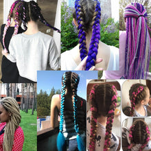 Load image into Gallery viewer, VERVES Braiding Hair One Piece Synthetic 82 Inch Heat Fiber Braid 165g/Piece Black Pure Color Jumbo Braid Hair Extensions