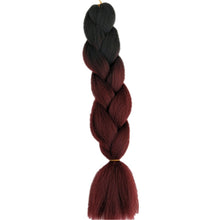 Load image into Gallery viewer, Pervado Hair 1pc 24" 100G/PC Ombre Jumbo Braids Crochet Hair Synthetic Braiding Hair Extension Yaki Bulk Red Green Rasta Color