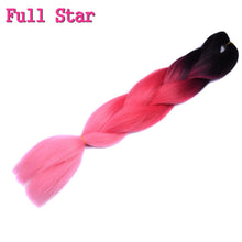 Load image into Gallery viewer, Full Star 24 Inch Synthetic Braiding Hair Jumbo Braids Ombre Jumbo Hair Extension For Women DIY Hair Braids Blue Green Yellow