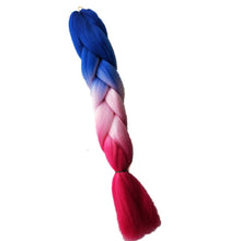 Load image into Gallery viewer, Pervado Hair Burg Brown Grey Ombre Crochet Braiding Hair Extensions One Piece 100g/Pack 24Inch Long Synthetic Jumbo Braids Hair