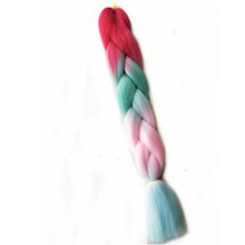 Load image into Gallery viewer, Pervado Hair Burg Brown Grey Ombre Crochet Braiding Hair Extensions One Piece 100g/Pack 24Inch Long Synthetic Jumbo Braids Hair