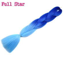 Load image into Gallery viewer, Full Star 24 Inch Synthetic Braiding Hair Jumbo Braids Ombre Jumbo Hair Extension For Women DIY Hair Braids Blue Green Yellow