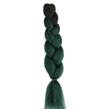 Load image into Gallery viewer, Pervado Hair 1pc 24" 100G/PC Ombre Jumbo Braids Crochet Hair Synthetic Braiding Hair Extension Yaki Bulk Red Green Rasta Color