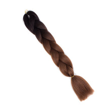 Load image into Gallery viewer, Pervado Hair 1pc 24" 100G/PC Ombre Jumbo Braids Crochet Hair Synthetic Braiding Hair Extension Yaki Bulk Red Green Rasta Color